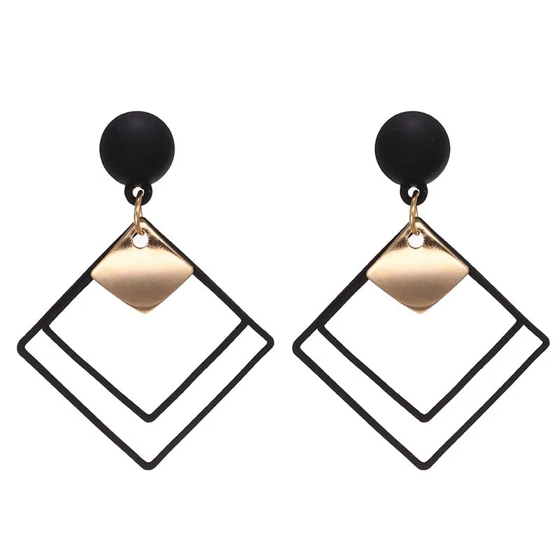 Women's Vintage Geometric Acrylic Drop Earrings with Irregular Shape