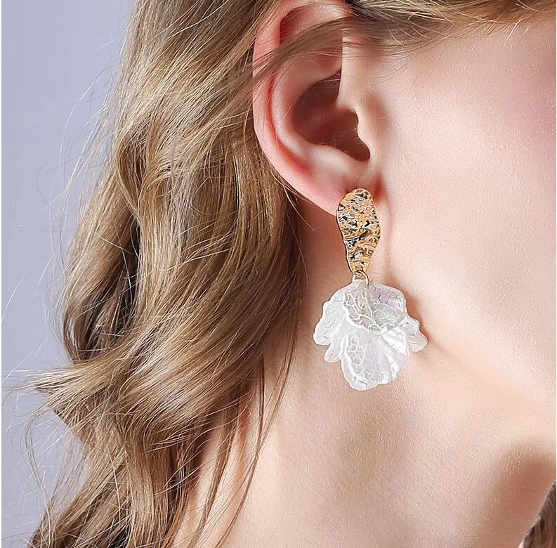 Women's Vintage Geometric Acrylic Drop Earrings with Irregular Shape