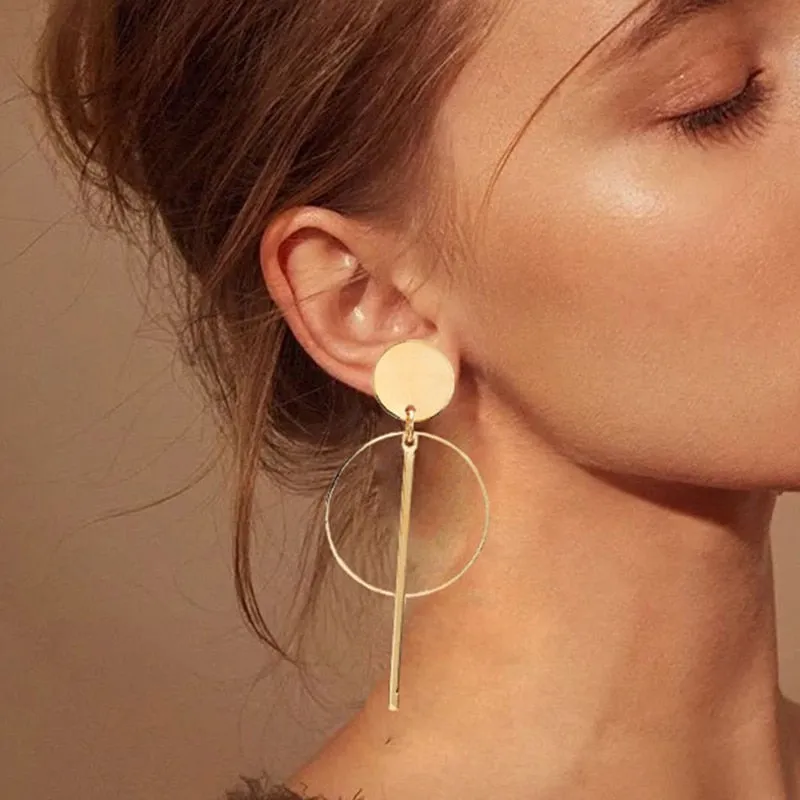Women's Vintage Geometric Acrylic Drop Earrings with Irregular Shape