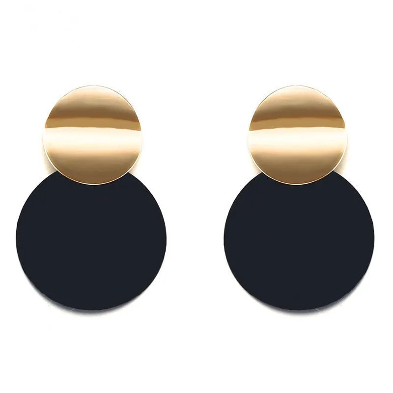 Women's Vintage Geometric Acrylic Drop Earrings with Irregular Shape