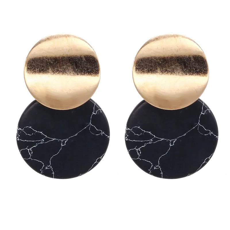 Women's Vintage Geometric Acrylic Drop Earrings with Irregular Shape