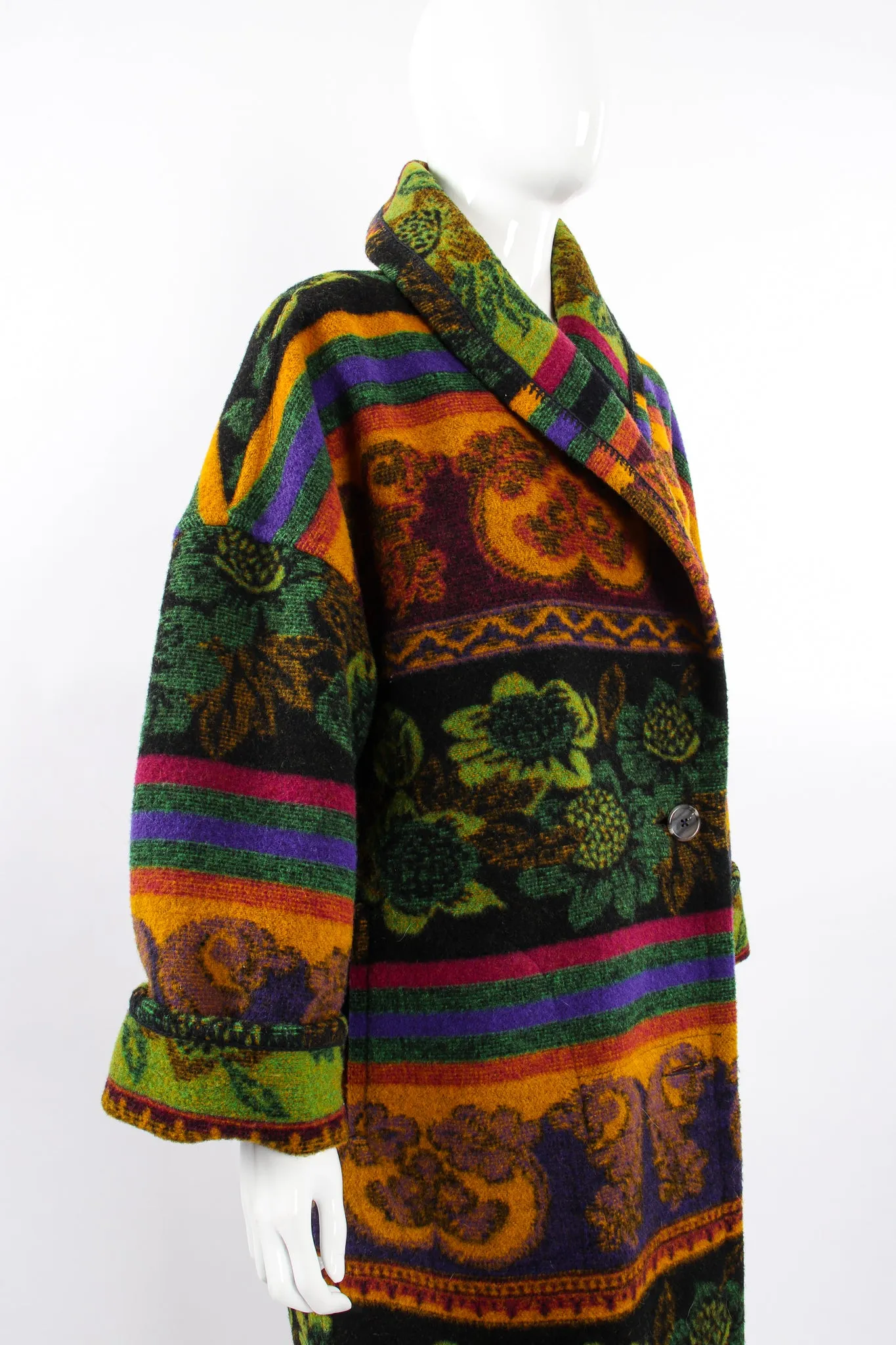 Wool Stripe Cocoon Coat
