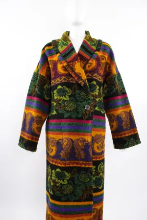 Wool Stripe Cocoon Coat