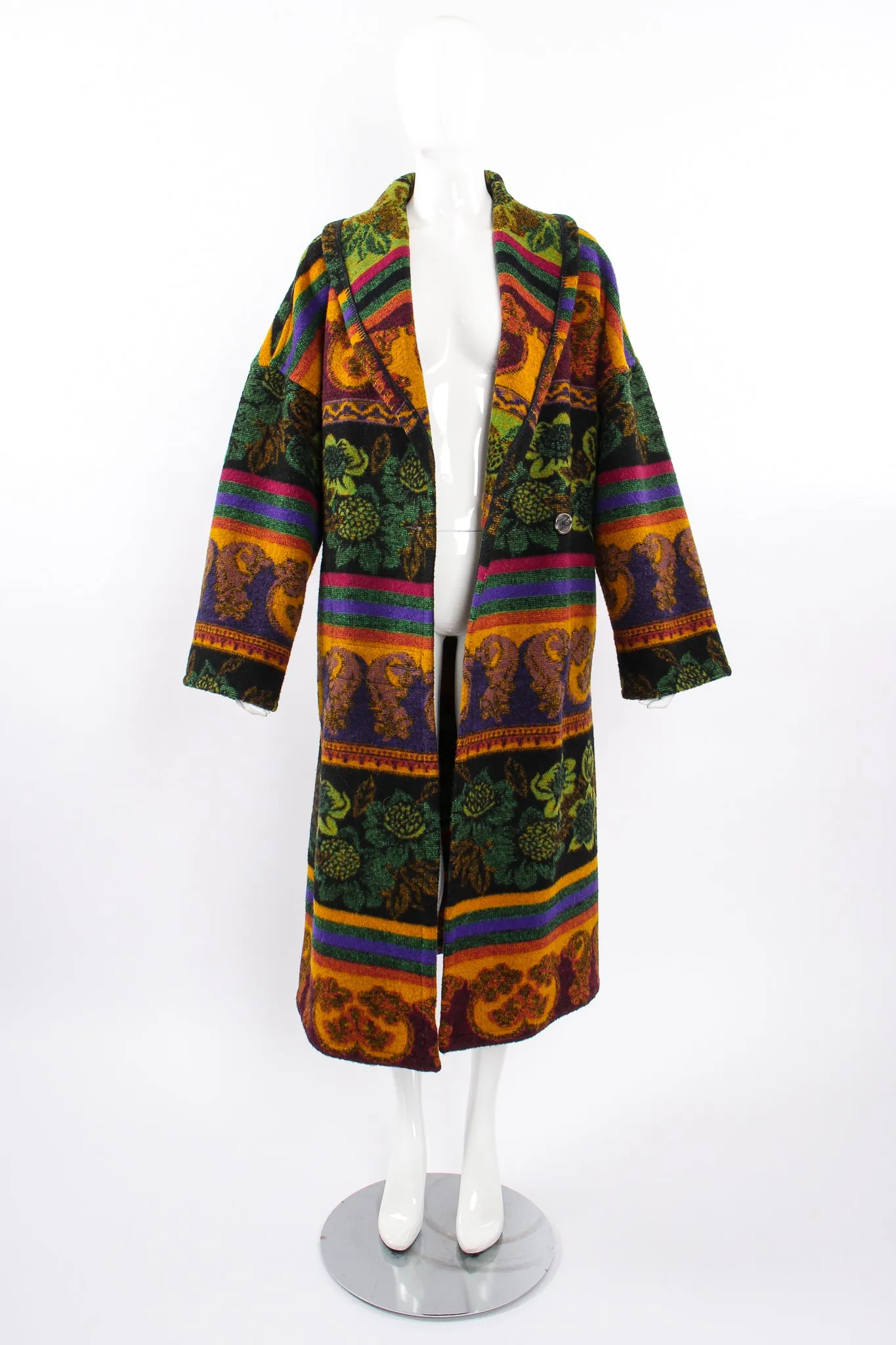 Wool Stripe Cocoon Coat