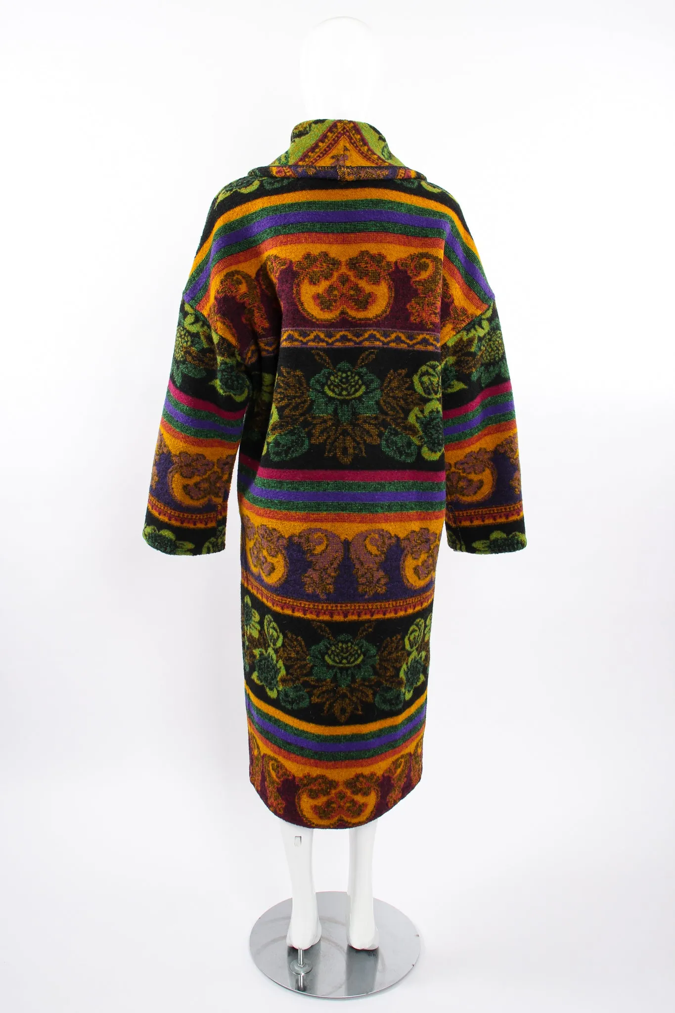 Wool Stripe Cocoon Coat