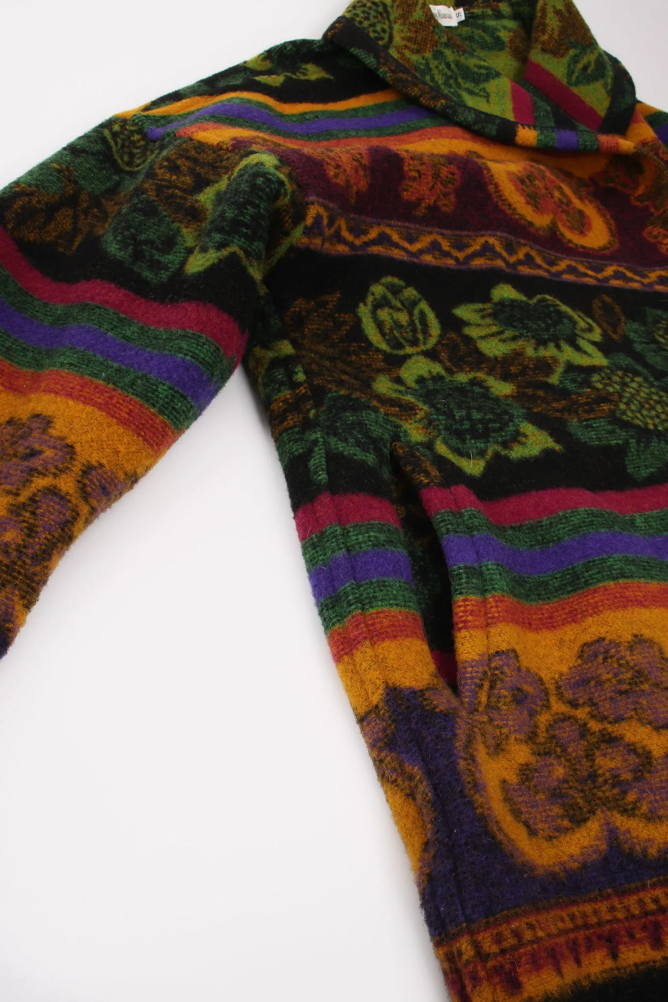 Wool Stripe Cocoon Coat