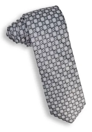 XMI Floral Medallion Platinum Tie