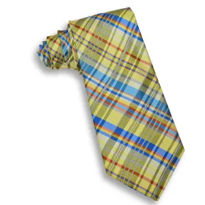 XMI Mens Plaid Platinum Tie