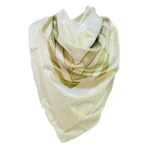 YVES SAINT LAURENT Champagne Metallic Silk Scarf