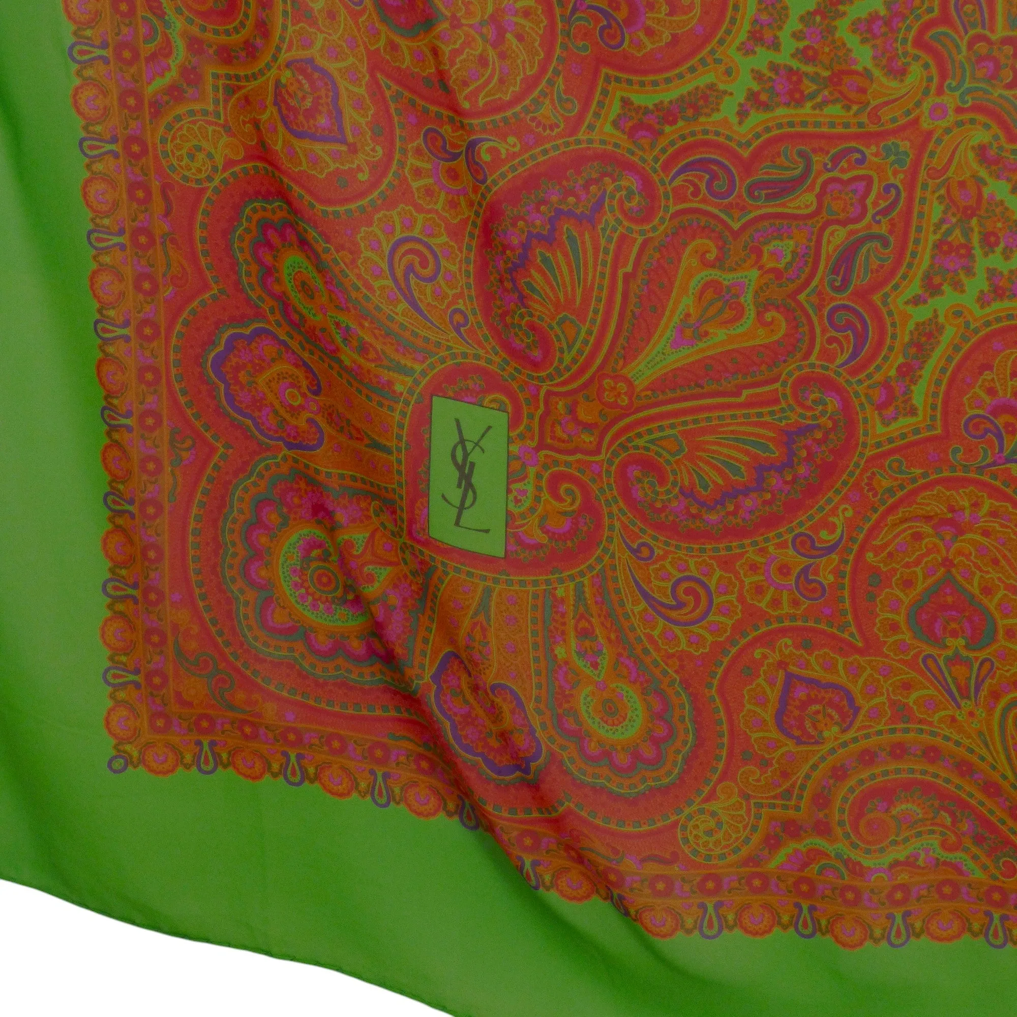 YVES SAINT LAURENT- Paisley Print Chiffon Scarf