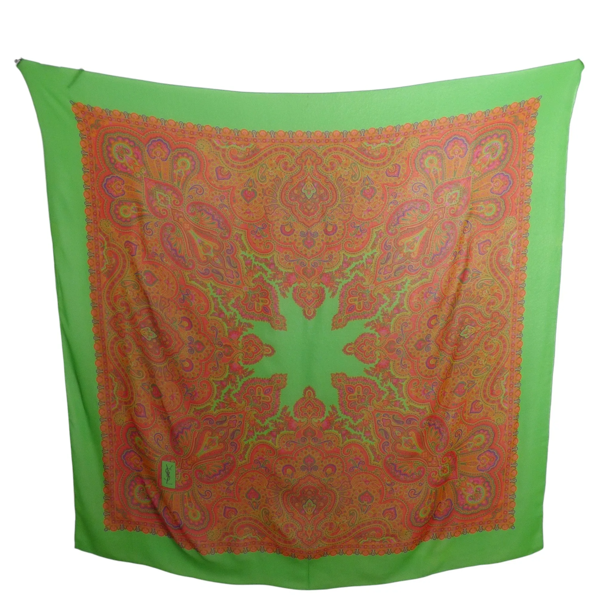 YVES SAINT LAURENT- Paisley Print Chiffon Scarf