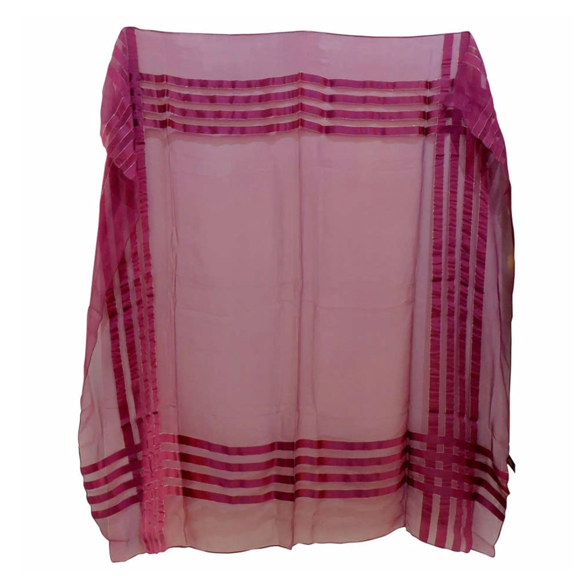 YVES SAINT LAURENT Purple Metallic Stripe Scarf