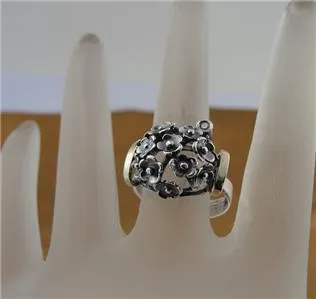 Zircon Ring Floral 9k Yellow Gold 925 Silver, Handmade Hadar Designers  (MS